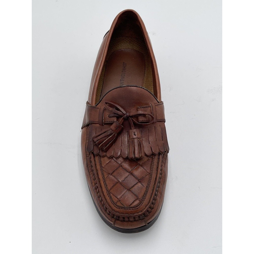 Johnston & Murphy Brown Dress Shoes Tassels Loafer Slip-on Size 11